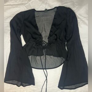 Wild Fable Black Sheer Blouse
